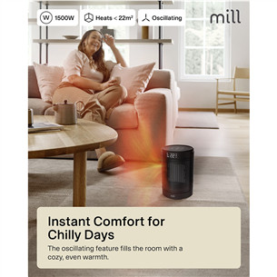 Mill, 1500 Вт, черный - Керамический термовентилятор