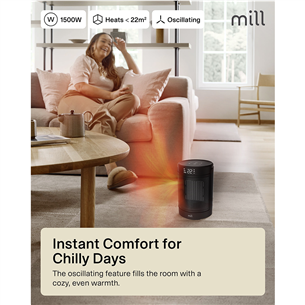 Mill, 1500 Вт, черный - Керамический термовентилятор