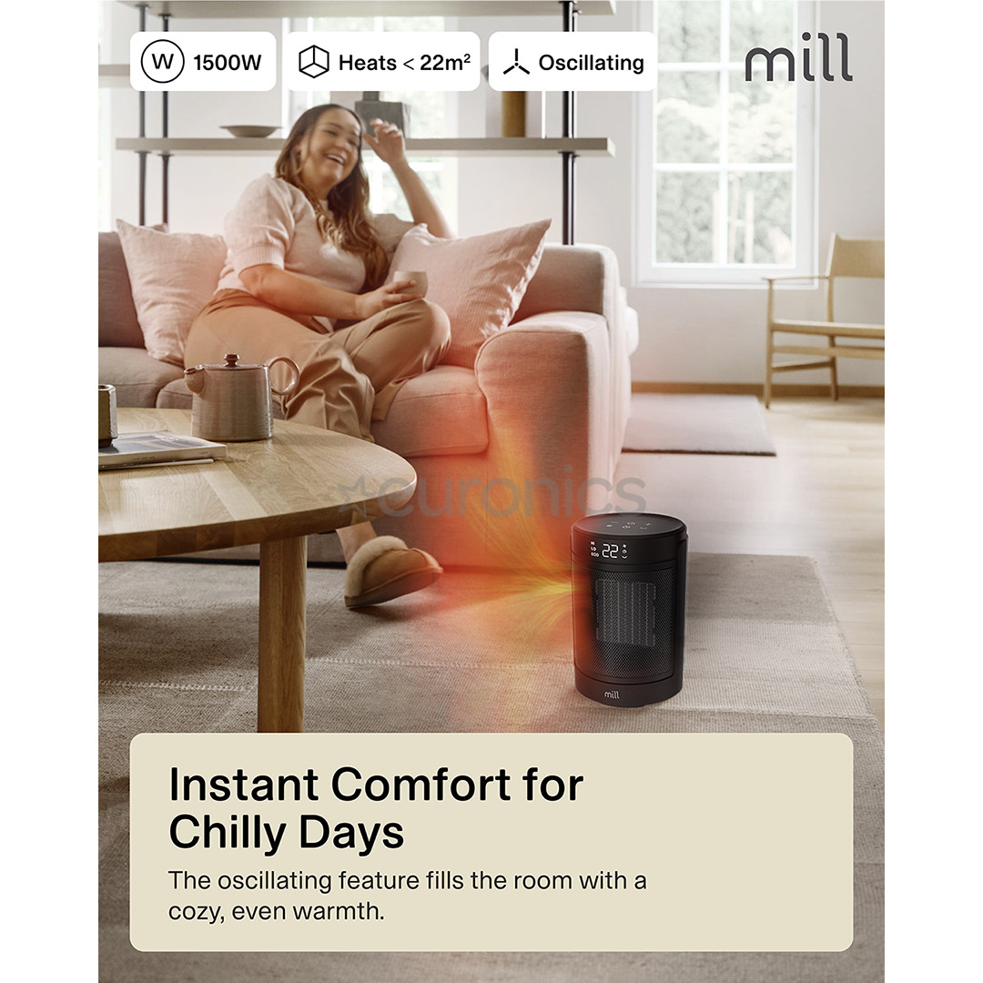 Mill, 1500 Вт, черный - Керамический термовентилятор