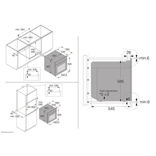 Asko, 71 L, pyrolytic cleaning, black - Built-in oven