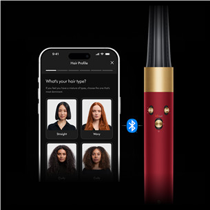 Dyson Airwrap i.d.™, Bluetooth®, 1300 W, Straight+Wavy, Red Velvet, punane/kuldne - Juuste kujundamise seade