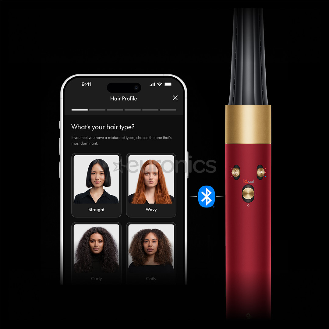 Dyson Airwrap i.d.™, Bluetooth®, 1300 W, Straight+Wavy, Red Velvet, punane/kuldne - Juuste kujundamise seade
