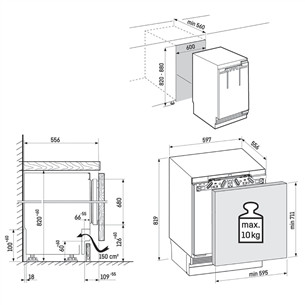 Liebherr, 124 L, kõrgus 82 cm - Integreeritav jahekapp