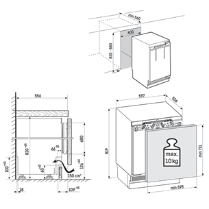 Liebherr, 124 L, kõrgus 82 cm - Integreeritav jahekapp