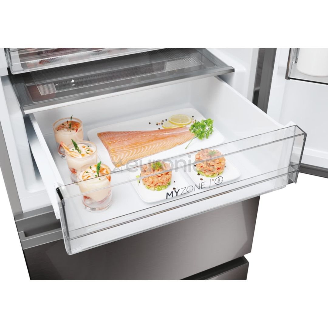 Haier 3D 60 Series 7, No Frost, 414 л, высота 205 см, темная нерж. сталь - Холодильник