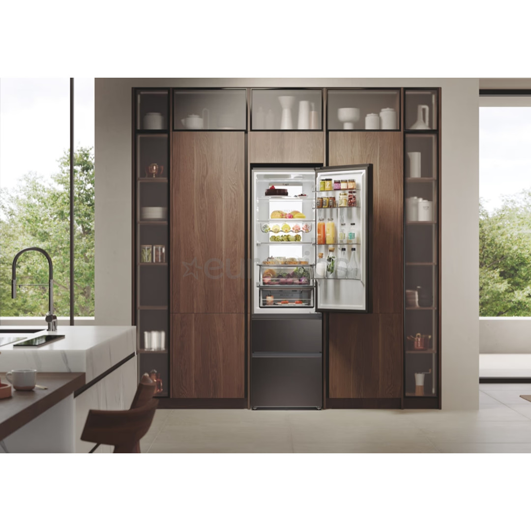 Haier 3D 60 Series 7, No Frost, 414 л, высота 205 см, темная нерж. сталь - Холодильник
