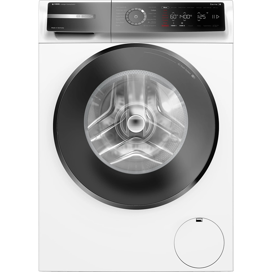 Bosch Series 8, iDos, 9 кг, глубина 59 см, 1400 об/мин, белый - Стиральная машина с передней загрузкой
