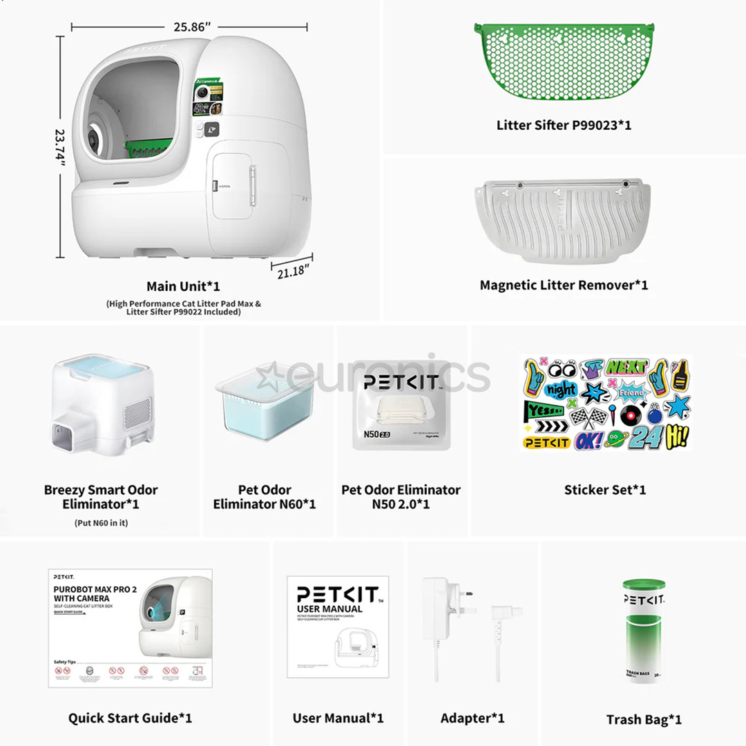Petkit Purobot Max Pro 2, белый - Автоматический кошачий туалет