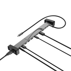 Hama Connect2Office, USB-C, 12 ports, 100 W, gray - Docking station