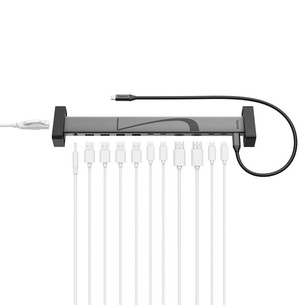 Hama Connect2Office, USB-C, 12 ports, 100 W, gray - Docking station