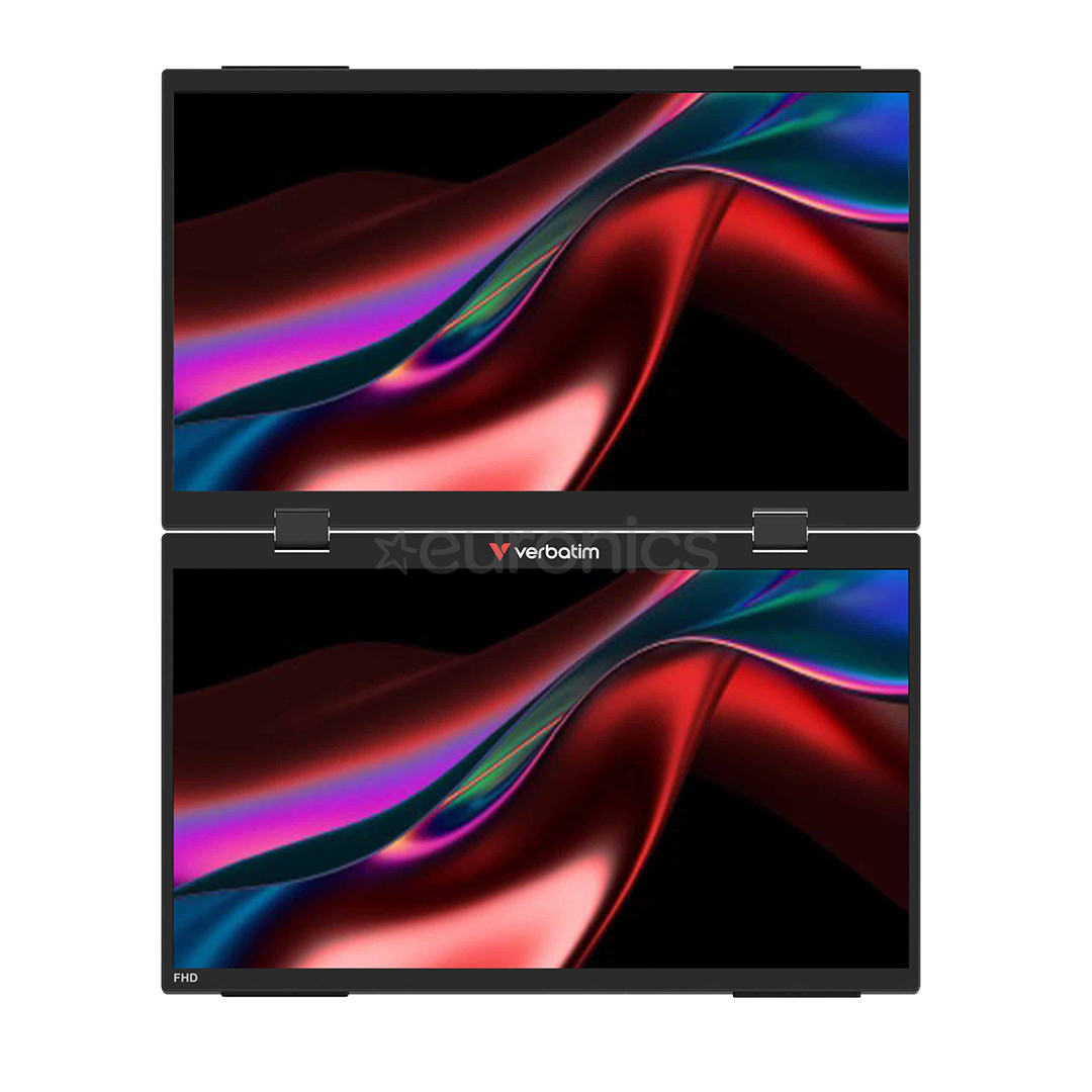 Verbatim Dual Portable Monitor, 15.6'', FullHD, IPS, 60 Hz, USB-C, hall - Monitor