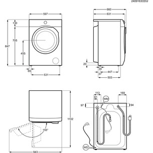 Electrolux 900 Series PerfectCare, 11 kg, depth 63.6 cm, 1600 rpm - Front load washing machine