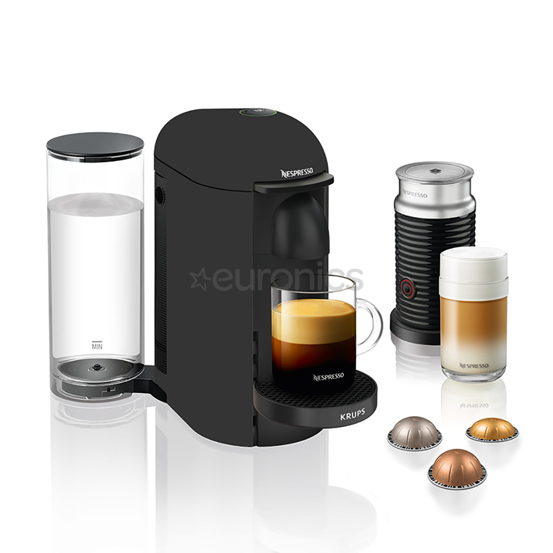 Krups Nespresso Vertuo Plus, matte black - Capsule coffee machine