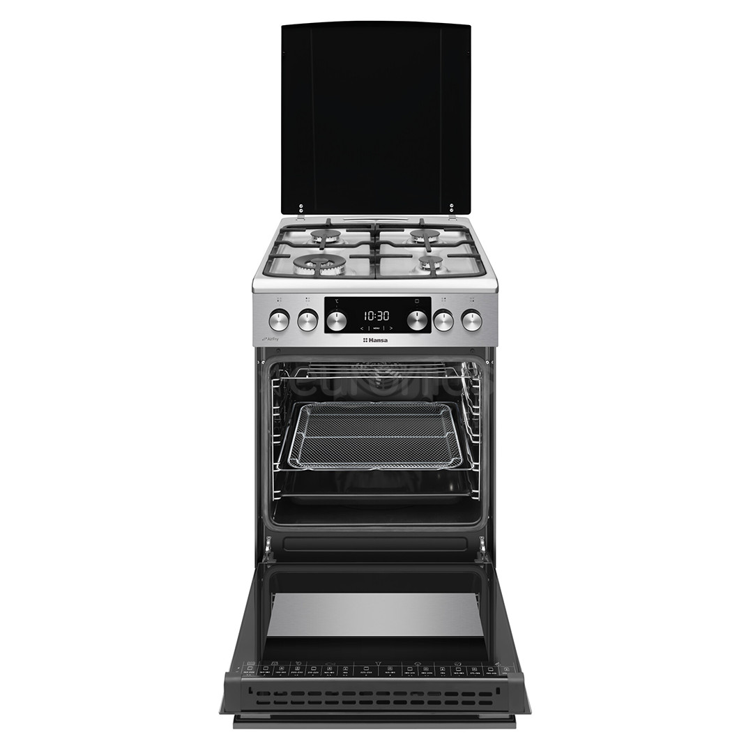 Hansa, 65 L, katalüütiline puhastus, laius 50 cm, roostevaba teras - Gaasipliit elektriahjuga