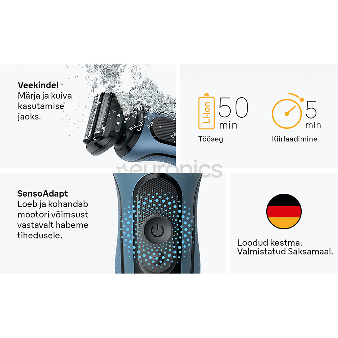 Braun Series 5, Wet & Dry, синий - Бритва