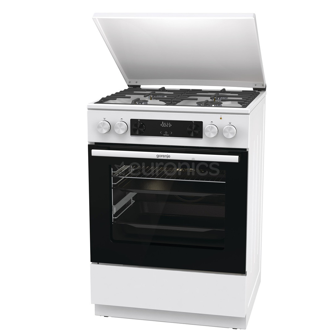 Gorenje, 71 L, laius 60 cm, valge - Gaasipliit elektriahjuga