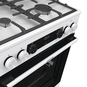 Gorenje, 71 L, laius 60 cm, valge - Gaasipliit elektriahjuga