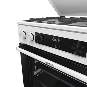 Gorenje, 71 L, laius 60 cm, valge - Gaasipliit elektriahjuga