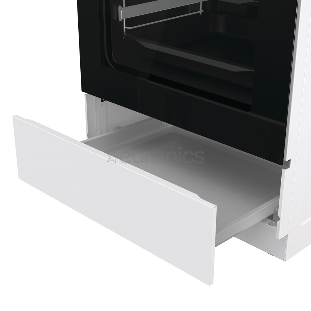 Gorenje, 71 L, laius 60 cm, valge - Gaasipliit elektriahjuga