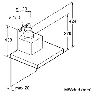 Bosch, Seeria 6, 722 m³/h, roostevaba teras - Õhupuhasti