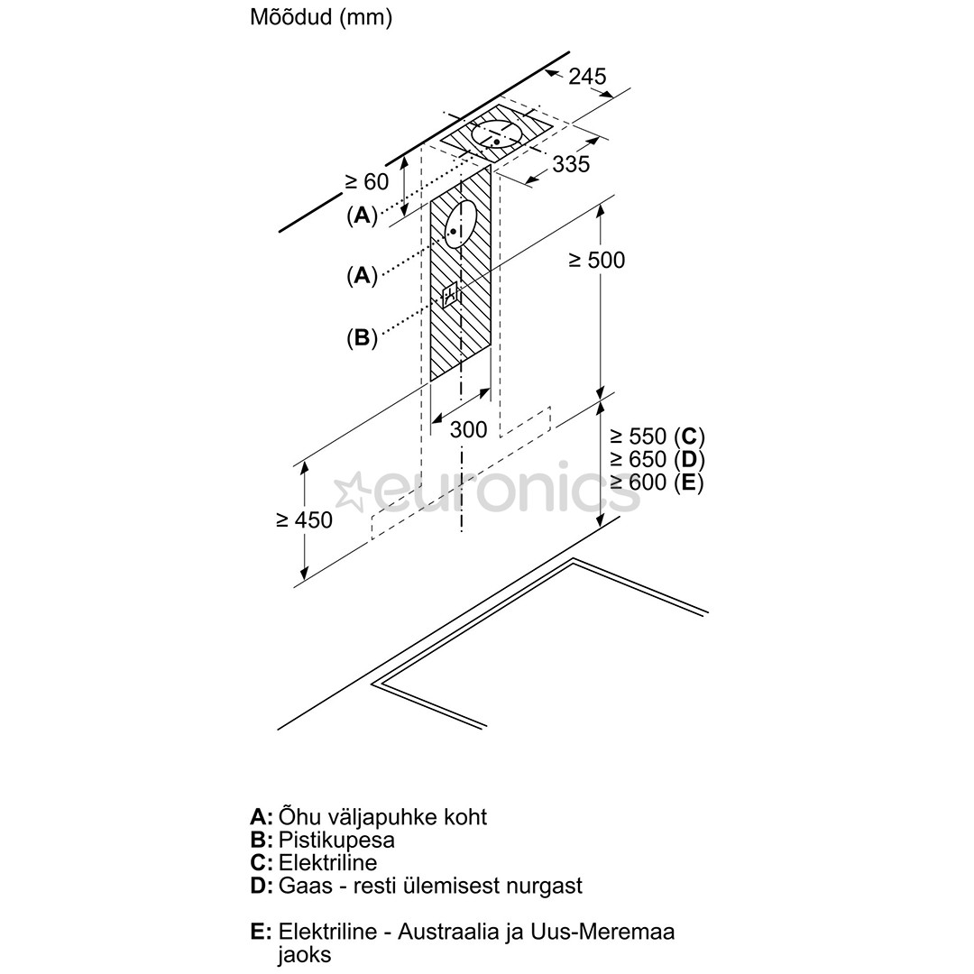 Bosch, Seeria 6, 722 m³/h, roostevaba teras - Õhupuhasti