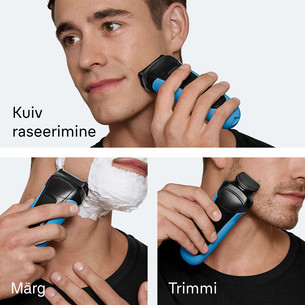 Braun Series 3 Shave & Style, Wet & Dry, синий - Бритва