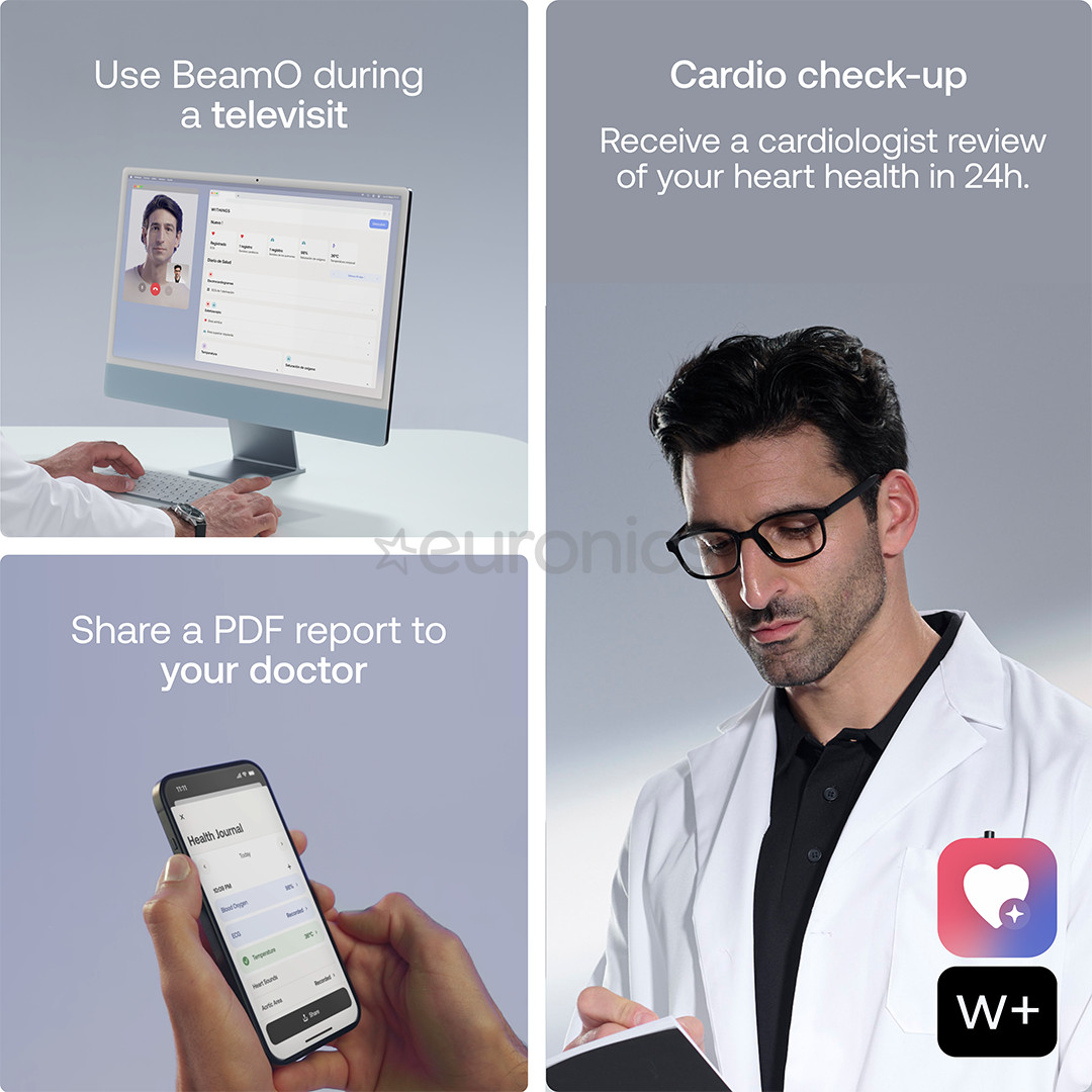 BeamO, valge/must - 4-ühes tervisenäitajate monitor