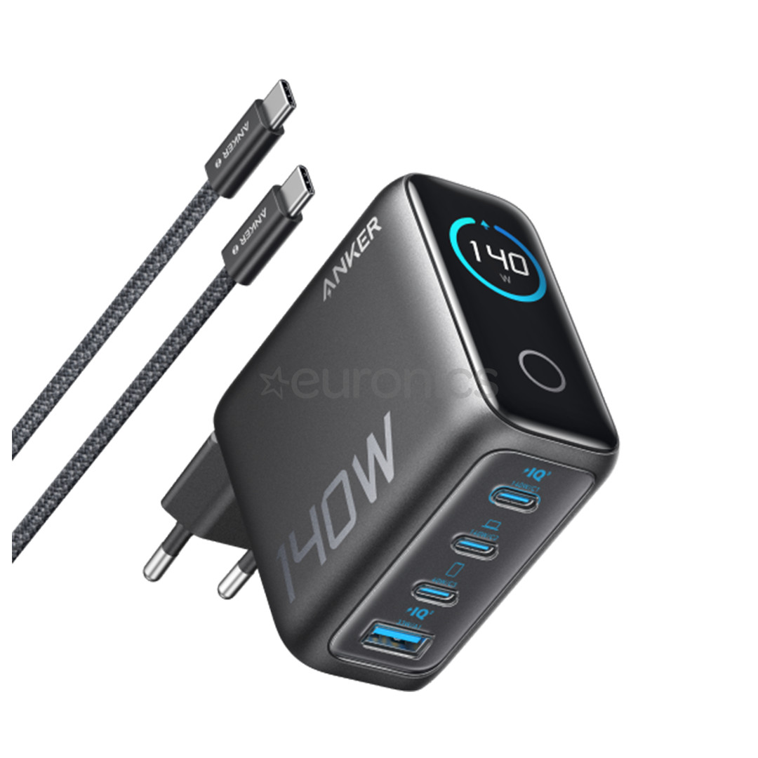 Anker 4-Port Foldable PD 3.1 USB-C GaN Charger, 140W, hall - Laadija