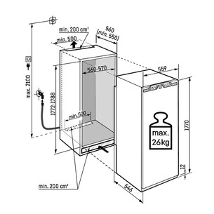 Liebherr Peak NoFrost, 213 L, kõrgus 177 cm - Integreeritav sügavkülmik