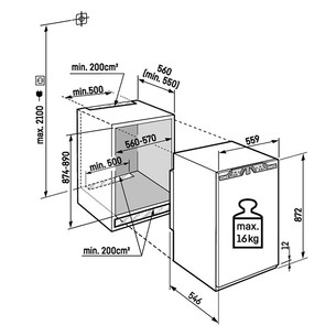 Liebherr prime, 117 L, kõrgus 88 cm - Integreeritav külmik