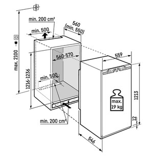 Liebherr plus BioFresh, 173 л, высота 122 см - Интегрируемый холодильник
