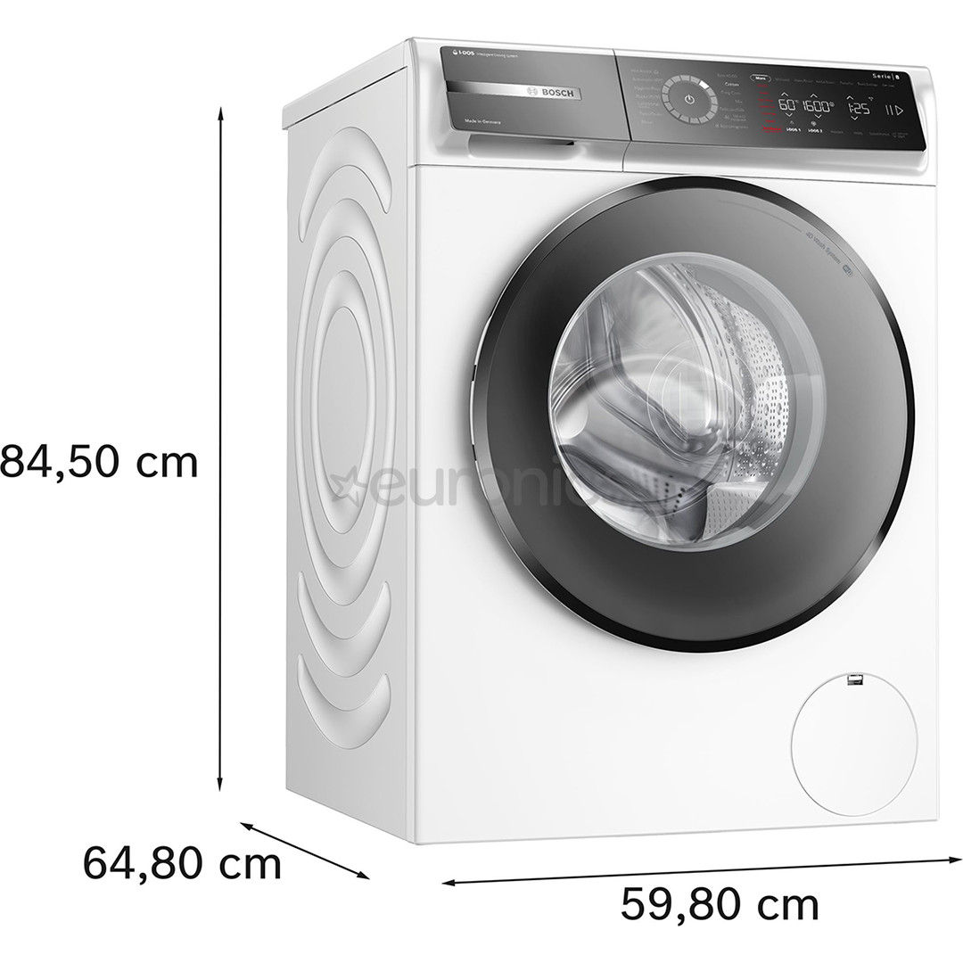 Bosch, Series 8, 11 kg, depth 59 cm, 1600 rpm - Front load washing machine