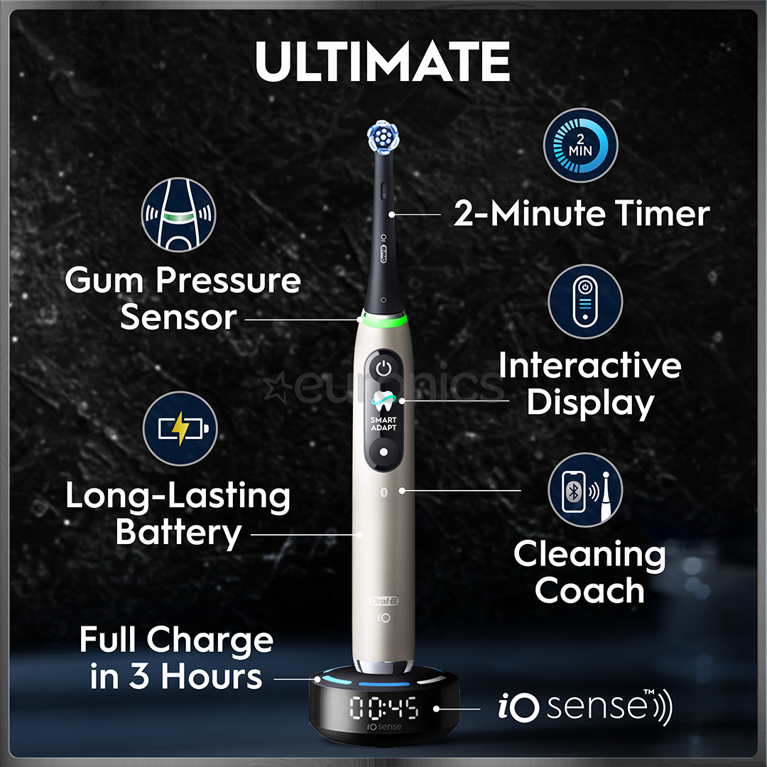 Braun Oral-B iO 10, Gold Edition, must/kuldne - Elektriline hambahari