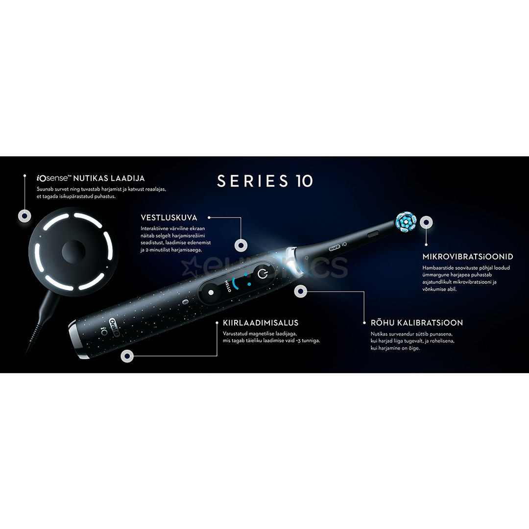 Braun Oral-B iO 10, Gold Edition, must/kuldne - Elektriline hambahari