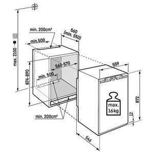 Liebherr prime NoFrost, 87 L, kõrgus 88 cm - Integreeritav sügavkülmik