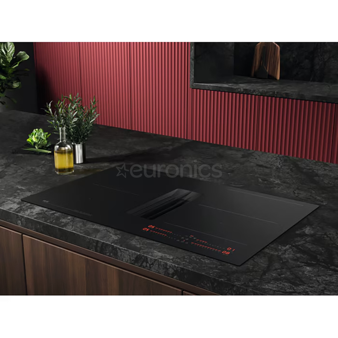 AEG 7000 Series SaphirMatt® Hob2Hood, laius 80 cm, must - Integreeritav induktsioonpliidiplaat õhupuhastiga