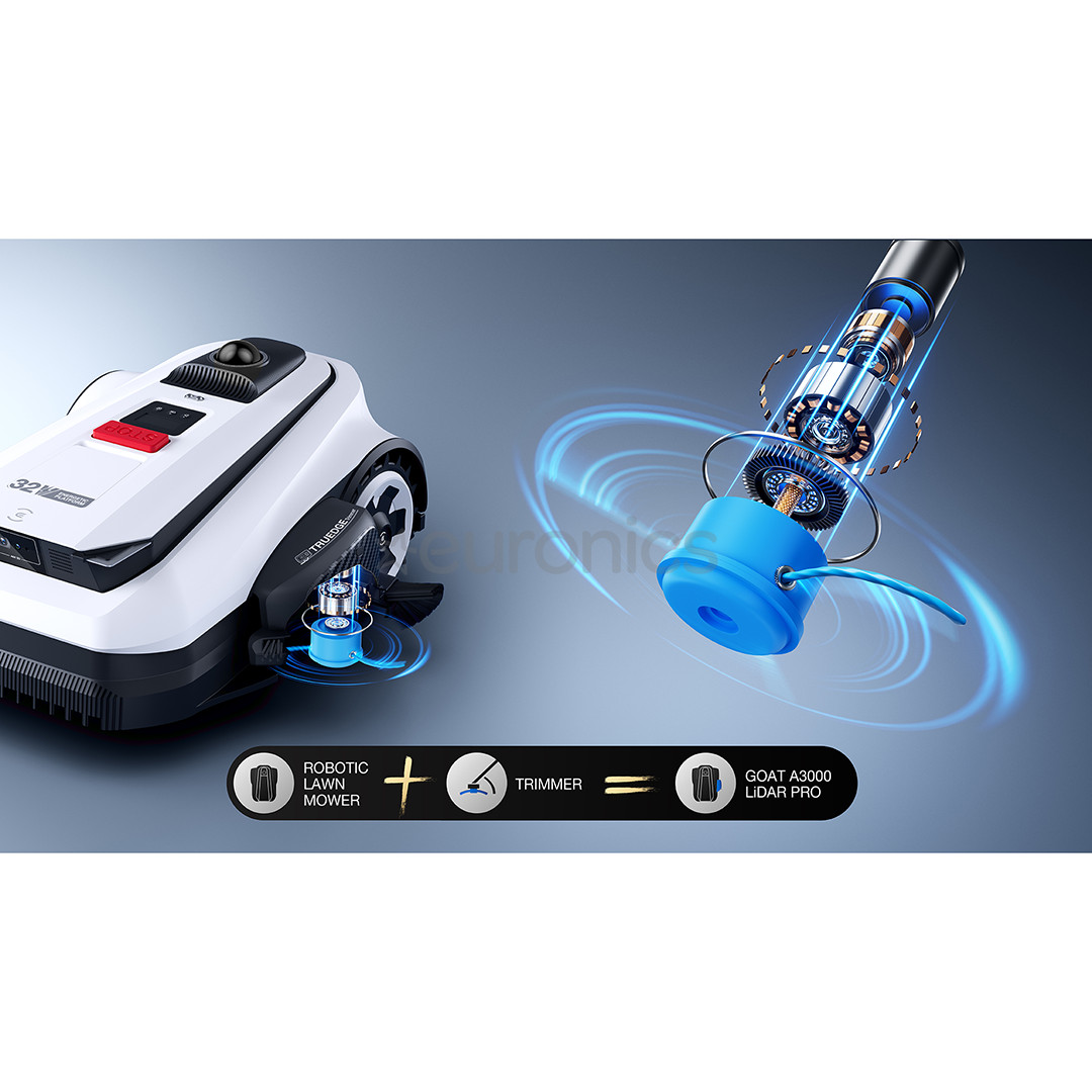 Ecovacs Goat A1600 LiDAR PRO, valge/must - Piirdekaablivaba robotmuruniiduk