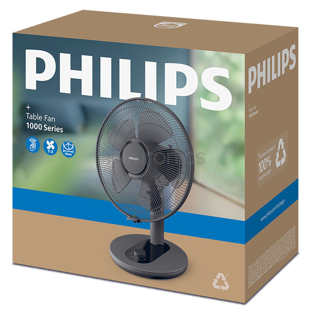 Philips Table Fan 1000 Series, черный - Настольный вентилятор