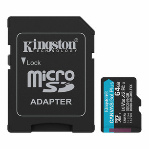 Kingston Canvas Go! Plus, microSDXC, 64 GB, must - Mälukaart SDCG4/64GB
