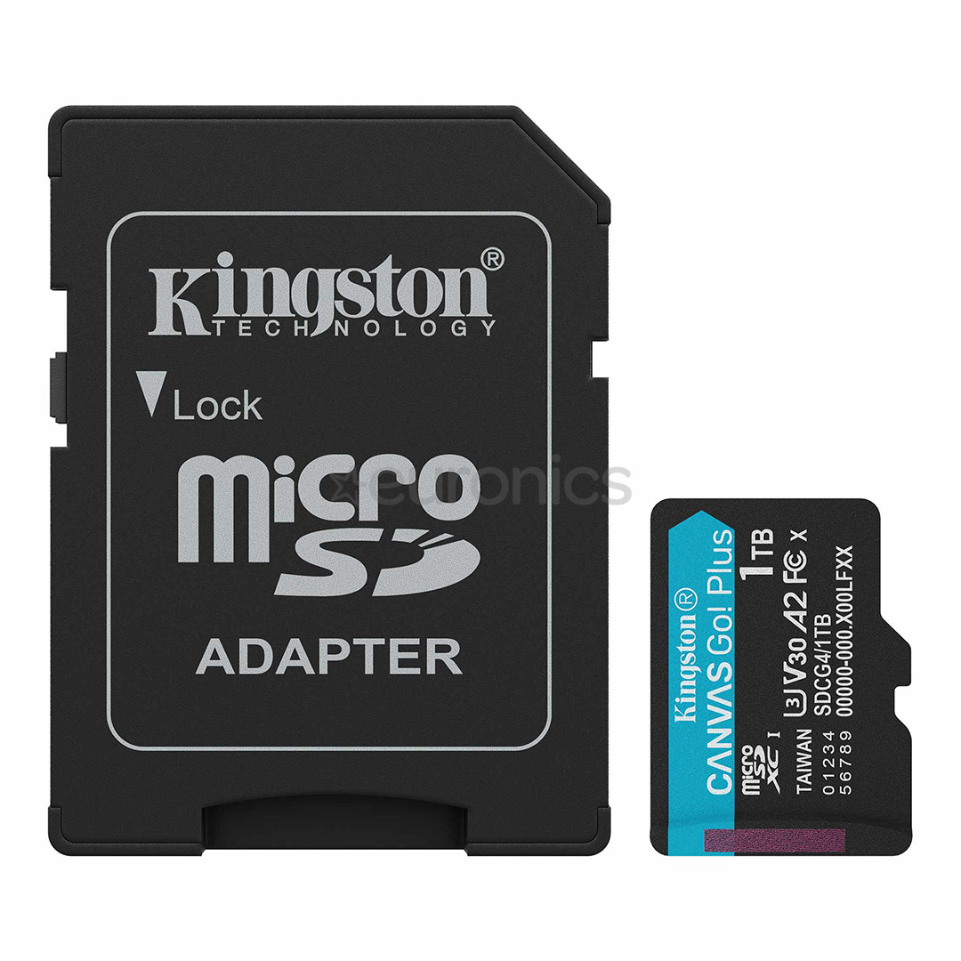 Kingston Canvas Go! Plus, microSDXC, 1 TB, must - Mälukaart