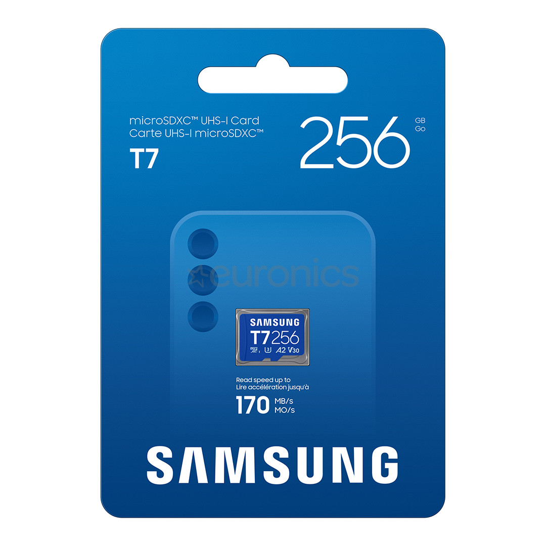 Samsung microSD Card T7, 256 GB, UHS-I, sinine - Mälukaart