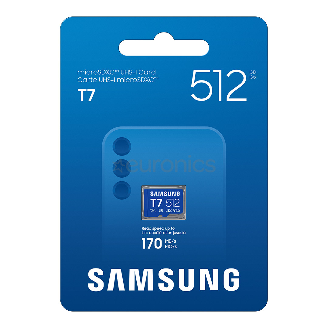 Samsung microSD Card T7, 512 GB, UHS-I, sinine - Mälukaart