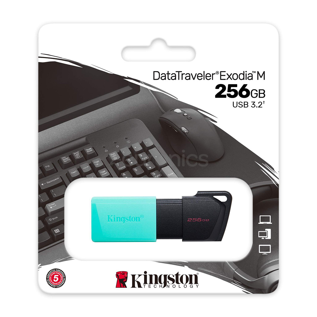Kingston DataTraveler Exodia M, 256 ГБ, бирюзовый - Флеш‑накопитель