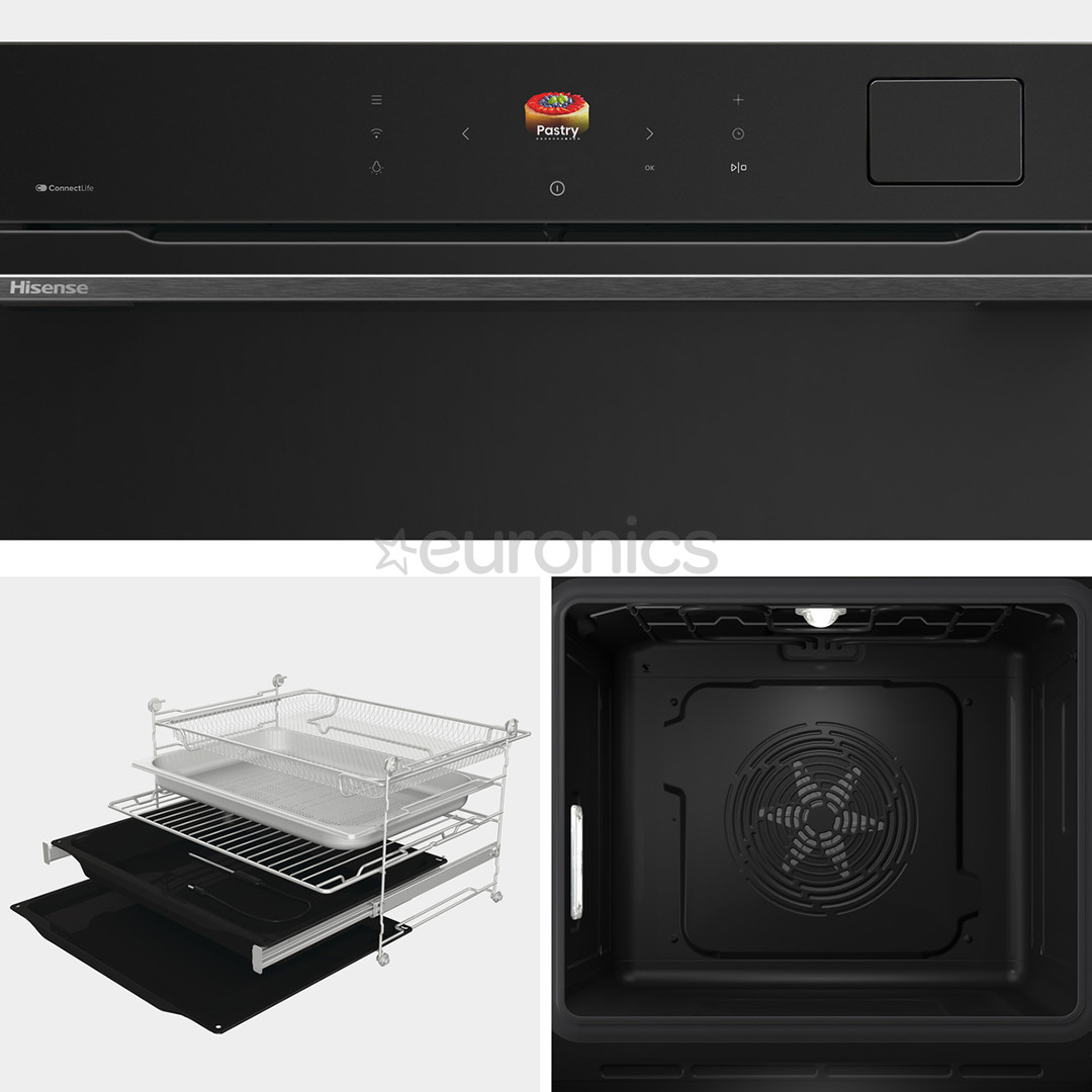 Hisense Hi8, 77 L, black - Built-in steam oven