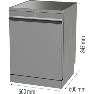 Gorenje G600, 16 nõudekomplekti, laius 59.9 cm, hõbedane - Eraldiseisev nõudepesumasin