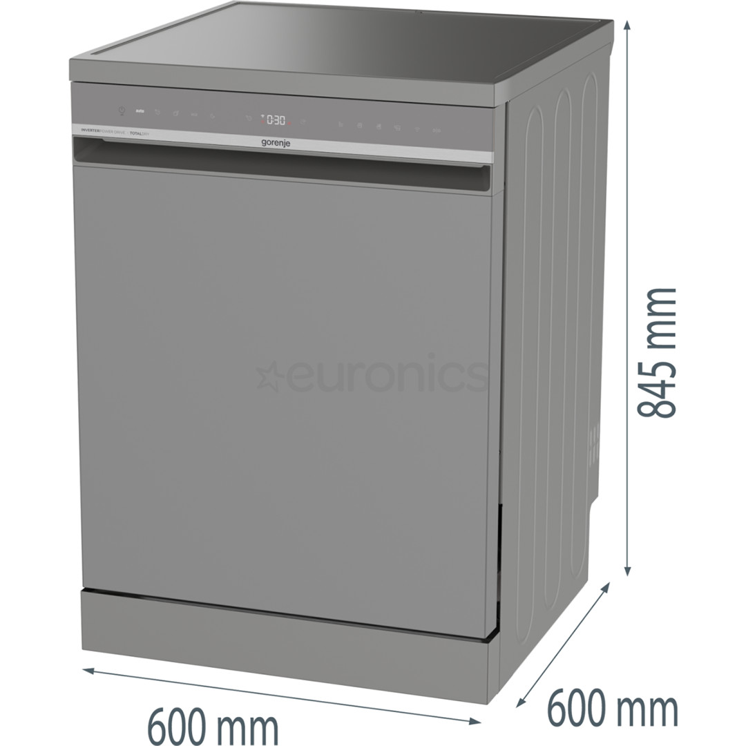 Gorenje G600, 16 nõudekomplekti, laius 59.9 cm, hõbedane - Eraldiseisev nõudepesumasin