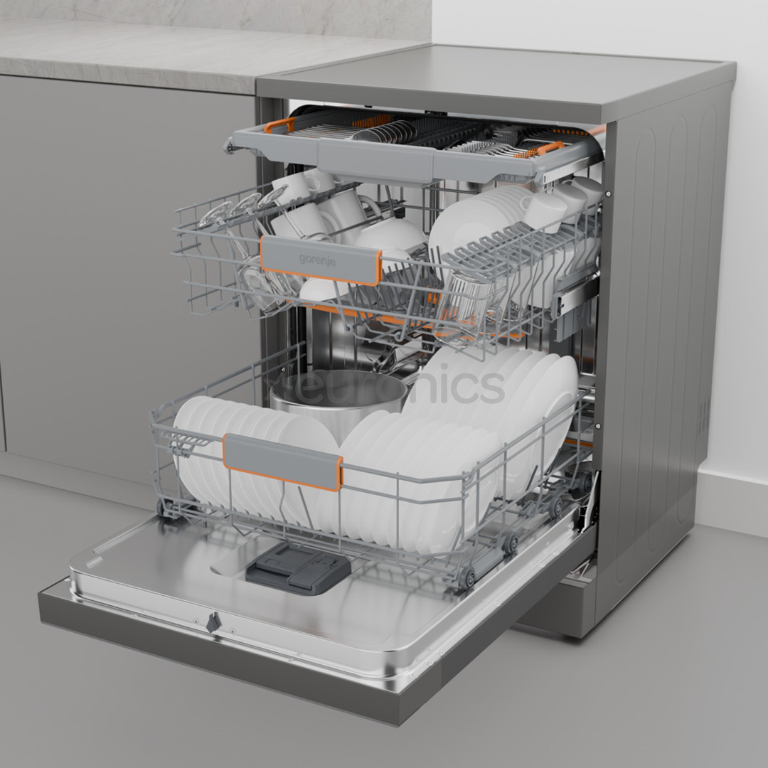 Gorenje G600, 16 nõudekomplekti, laius 59.9 cm, hõbedane - Eraldiseisev nõudepesumasin
