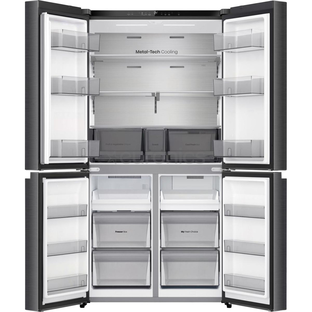 Hisense, Total No Frost, 647 L, kõrgus 179 cm, must roostevaba teras - SBS-külmik