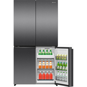Hisense, Total No Frost, 647 L, kõrgus 179 cm, must roostevaba teras - SBS-külmik