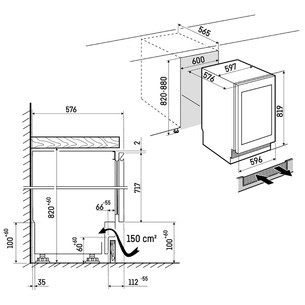 Liebherr Vinidor, 32 bottles, height 82 cm, black - Built-in wine cooler